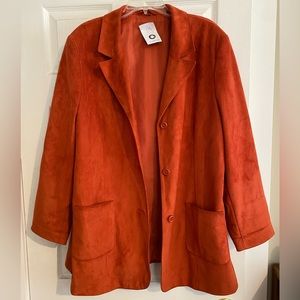 Vintage Oversized Suede Orange Red Blazer/Jacket